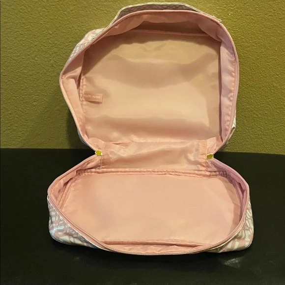 Estee Lauder Pink & White Cosmetic/Toiletry Zipped Bag, NWOT - Picture 4 of 6